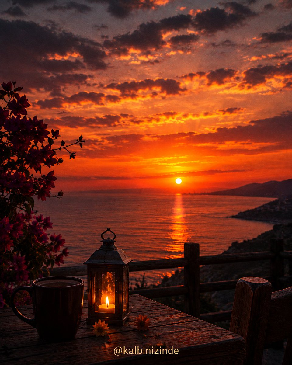 kalbinizinde's tweet photo. Gün batarken susar gökyüzü, renkler konuşur; bazı vedalar da böyledir. Kelimeler biter, geriye söylenemeyenler ve kalpte kalan hisler kalır. 🌅♥️ https://t.co/6LJEXzvu1L