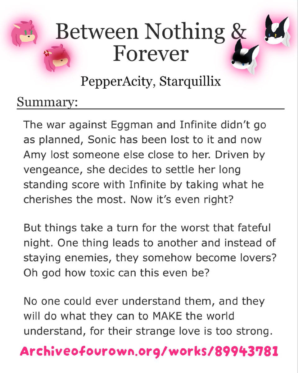 starquillix's tweet photo. BETWEEN NOTHING AND FOREVER - CHAPTER 1
CHAPTER 1 IS OUT!! YOU CAN CHECK IT OUT AT https://t.co/QIP4V65uhr
89943781/chapters/238987836
@PepperAcity and I are so hype to share this AAAAAAA TRUST ITS SO GOOD
#betweennothingandforever #bnafau #infinamy #amyrose #infinitethejackal https://t.co/ghhUjvOetU