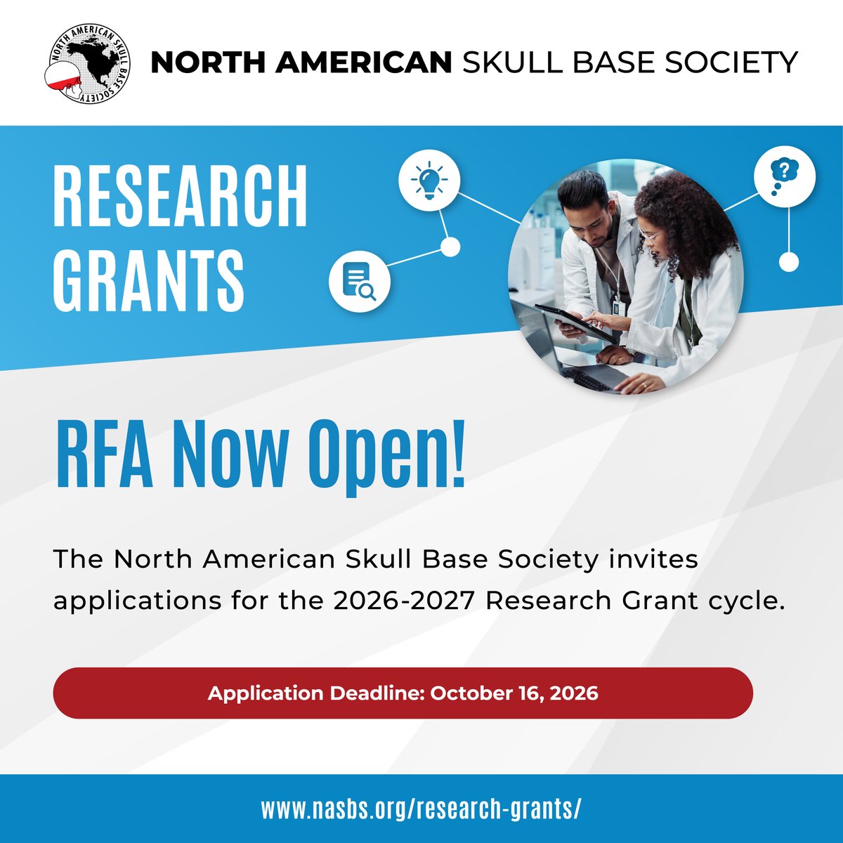 NASBSorg's tweet photo. $80K in Research Funding Available: NASBS 2026-2027 Annual Research Grant Applications Now Open. Visit https://t.co/sB2uwbkqng to learn more. https://t.co/kj7tscKiGu