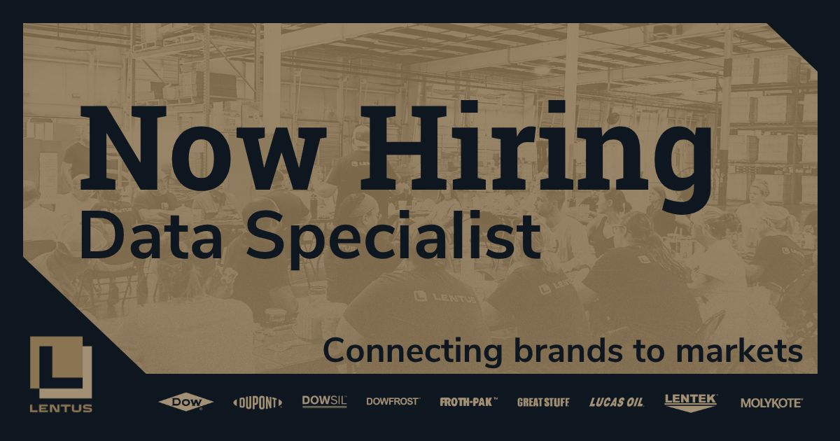 LentusLLC2's tweet photo. 🔊 WE’RE HIRING
 
Lentus is looking for a Data Specialist to manage and maintain our business-critical data, from product information and pricing to customer records and technical documentation. Join our team!

Apply here: https://t.co/VFbYplBZxE 

#NowHiring #DataSpecialist https://t.co/pg2OlkDUWb