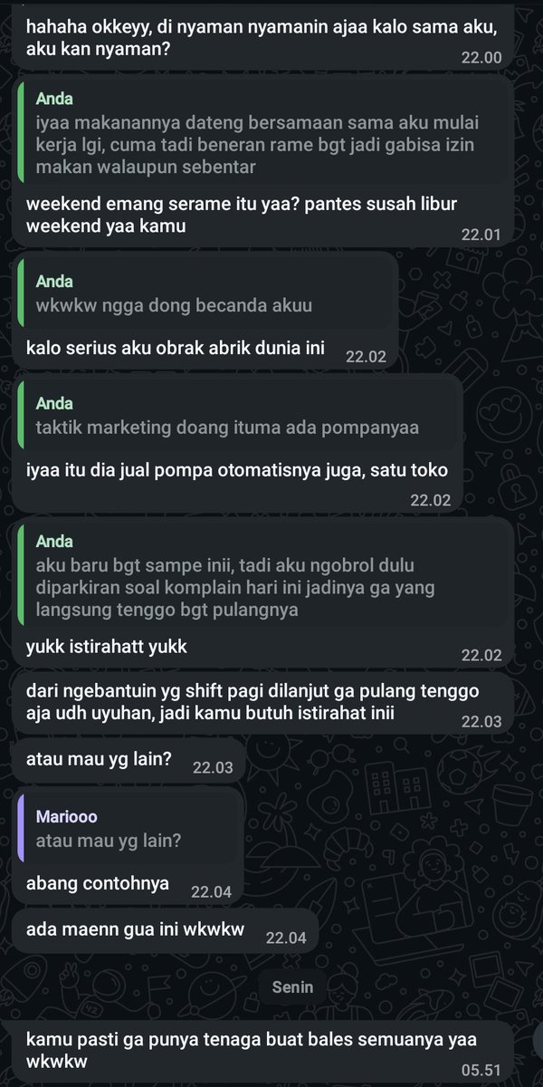 mildhopevta's tweet photo. kenapa dia nanya aku anggep dia apa? apa karna hari sebelumnya becanda gini? ga paham bgt. udh cape kerja malah kepikiran tentang ini sampe subuh gini https://t.co/h73fJOWNjz