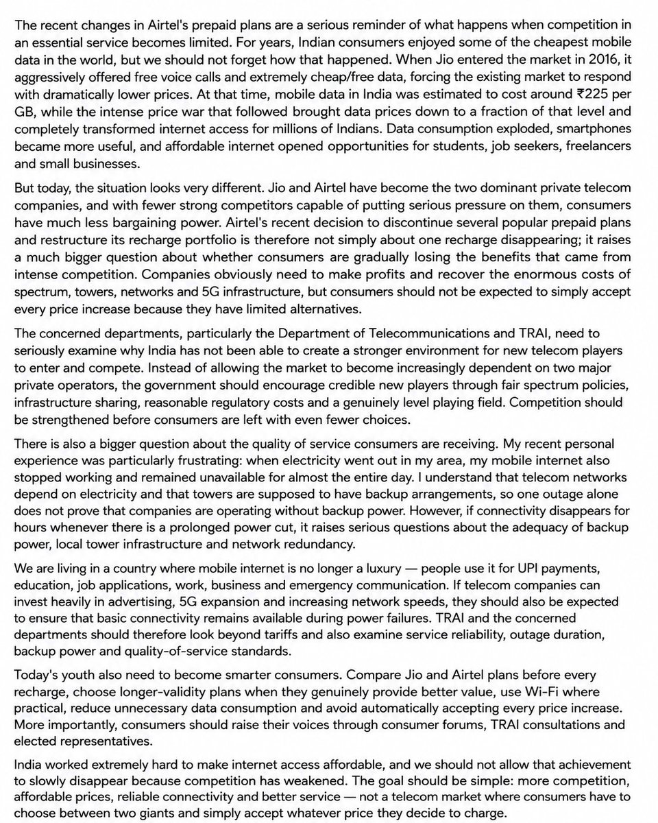 Digitalsumit242's tweet photo. My Thoughts on Recent Changes in the Telecom Network https://t.co/e9grKvlkx9