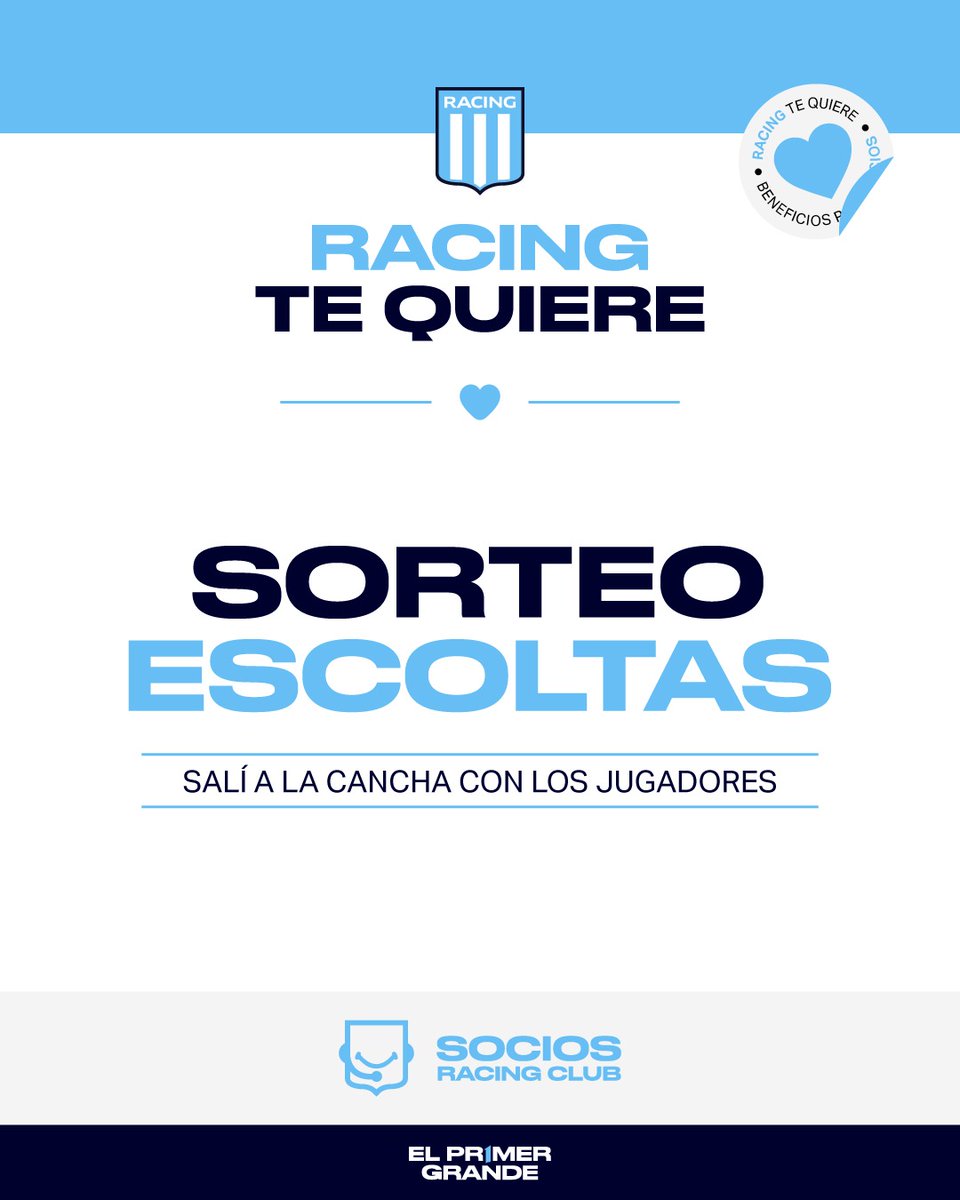 RacingSocios's tweet photo. ✅ Comentá esta publicación con el nombre y los últimos 3 números de socio/a.
✅ Tener la cuota de julio 2026.
✅ Like y RT.

🏆 Anunciaremos a los ganadores el jueves 13/8 a través de nuestro canal de WhatsApp. Encontralo en la bio. https://t.co/CEGUXTb8zz