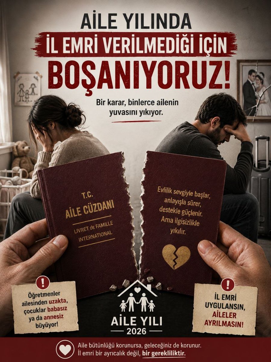halodemekano's tweet photo. Sayın Bakanım @Yusuf__Tekin, ayrı şehirlerdeki öğretmen aileleri artık kavuşsun. Eşler yan yana, çocuklar anne babalarının yanında olsun. Aile bütünlüğümüz için il emri hakkı tanınmasını rica ediyoruz. @RTErdogan @YilmazzGuney @EmineErdogan @dbdevletbahceli #MaarifAilesiMimariTekin