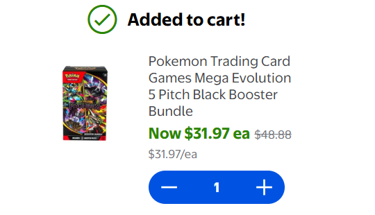 PokemonDealsTCG's tweet photo. Booster Bundles still checking out easily with Limit 5: https://t.co/DQvekin1UT

Click the Other Sellers tab or the New listing priced at $31.97 (Sold and Shipped by Walmart)

#Pokemon #AD https://t.co/5vyjSsFuzU