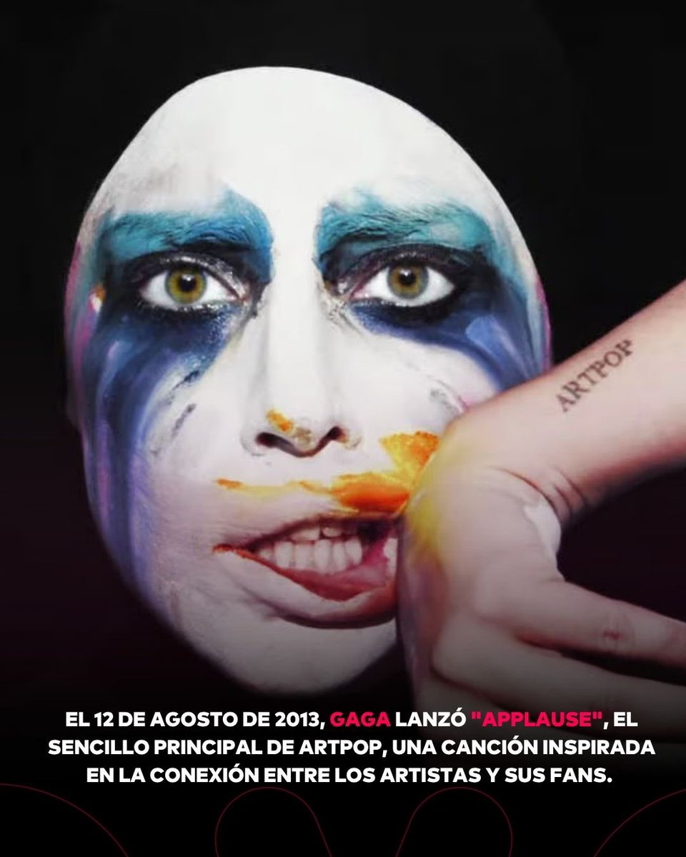 Oye897's tweet photo. 🎭🖐️ Hace 13 años, Lady Gaga nos recordó por qué vive para los escenarios.
Con “Applause”, Mother Monster inició la era ARTPOP y transformó los aplausos de sus fans en uno de los himnos pop más importantes de la década. ✨
#LadyGaga #OyeMusica #Applause https://t.co/wlj6K3T5pC