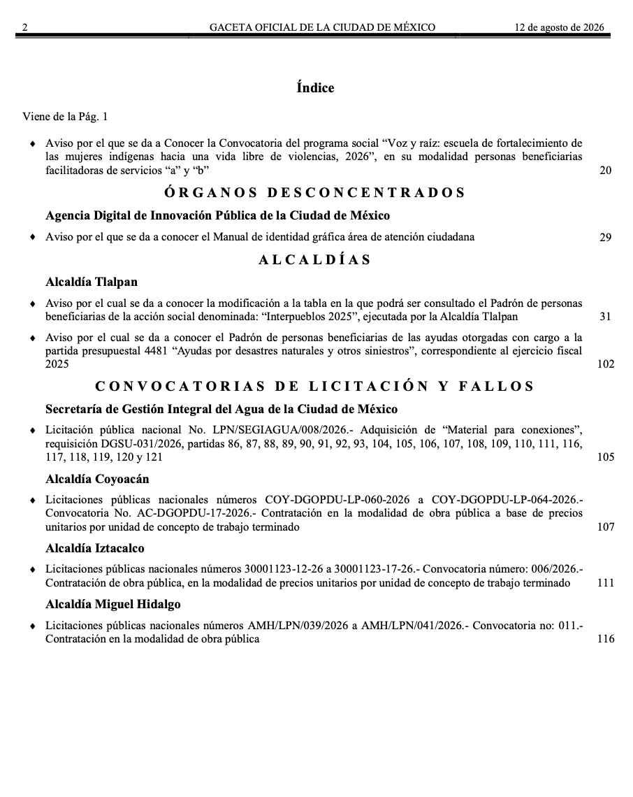 CDMXConsejeria's tweet photo. Consulta la Gaceta Oficial del 12 de Agosto de 2026

🔗https://t.co/7Gxru7iuUy https://t.co/AhmJ4WB0mp
