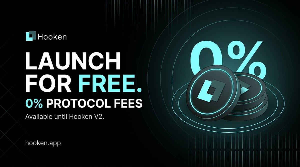 hookendotapp's tweet photo. Launch for FREE on Hooken.

For a limited time, Hooken is taking 0% protocol fees on launches.

Build, launch, and grow your project without protocol fees - available now until Hooken V2

Start launching:
https://t.co/1VE4qjw4qd

0% Protocol Fees. No excuses. Just launch. https://t.co/AEqYMiHUlR