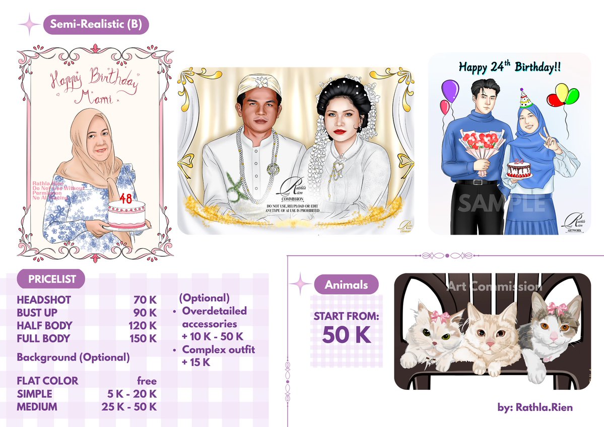 raaathla_'s tweet photo. 💜 &amp; 🔁 are highly appreciated, thank youu! ✨🙏

Haii semua, aku open commission art khusus local 🇮🇩. Please dm me if you are interested / mau tanya² dl jg bisa yaa.

Available for 3 slots.
TOS di reply👇

#commissionopen #opencommission https://t.co/GidrdCg5mk
