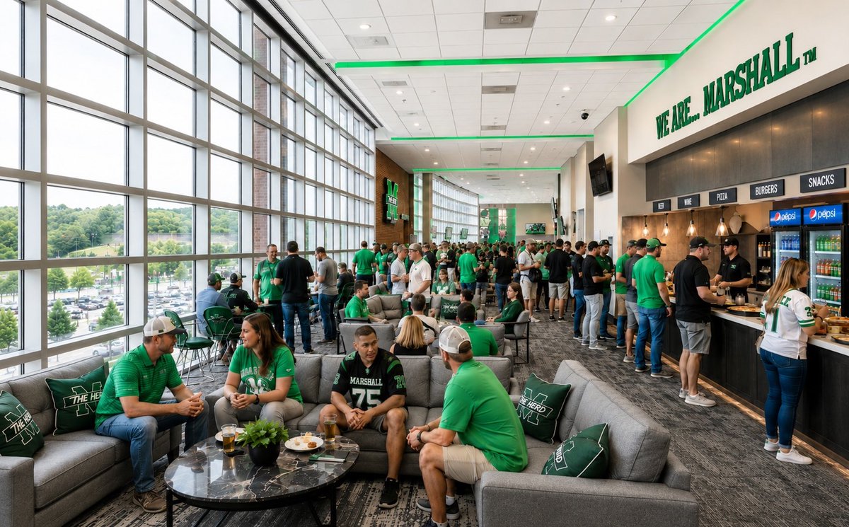 HerdZone's tweet photo. Marshall Athletics Unveils Enhanced Big Green Room Experience for 2026 Football Season

🔗: https://t.co/M0edy1I4rq

#WeAreMarshall https://t.co/GdDhEvvL3r