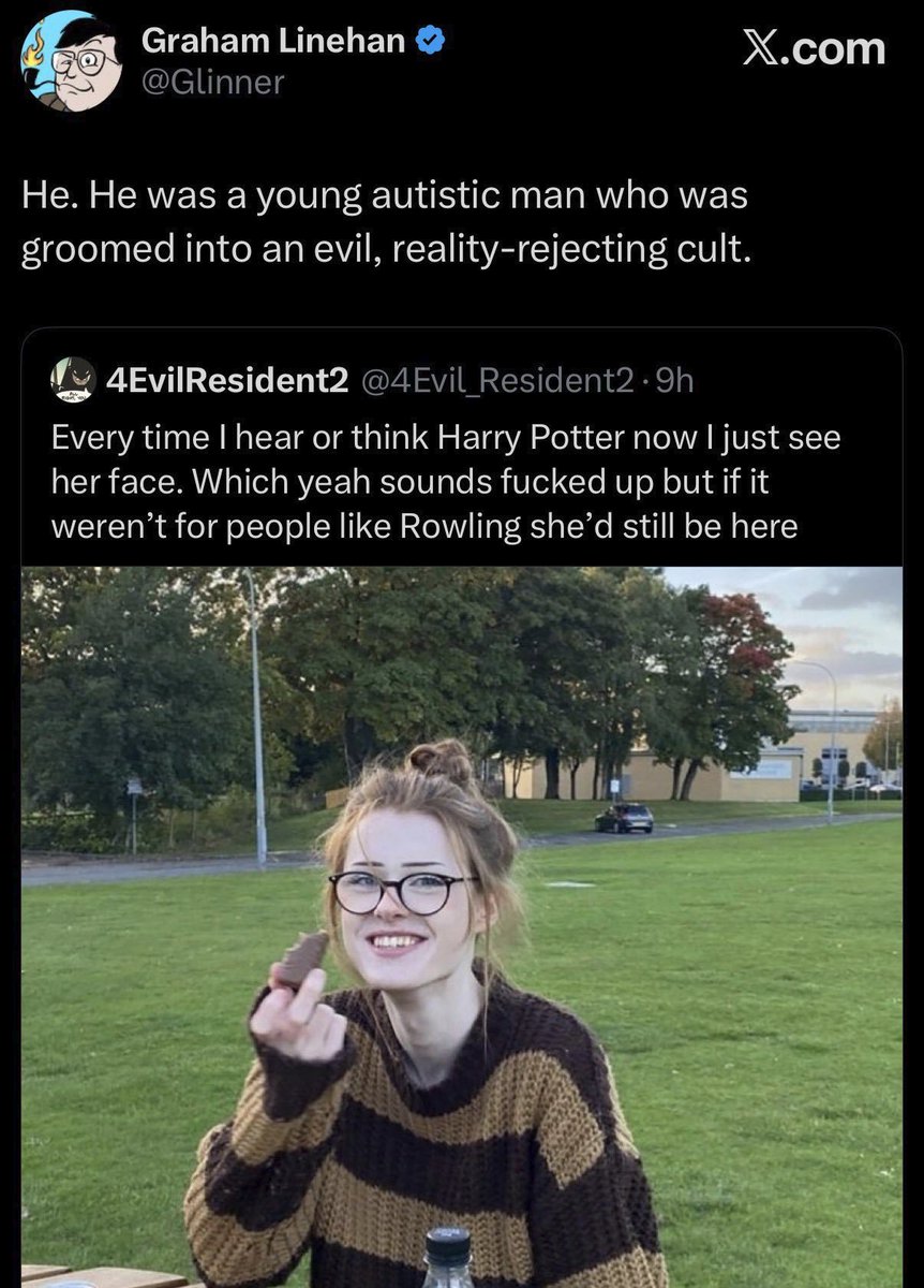 nyaraVT's tweet photo. She. She was a 16 year old trans girl who was STABBED 28 TIMES by teenagers who got brainwashed by the anti-trans hatred pushed by evil, reality-rejecting losers like you, @Glinner. https://t.co/9KS9eQeVrv