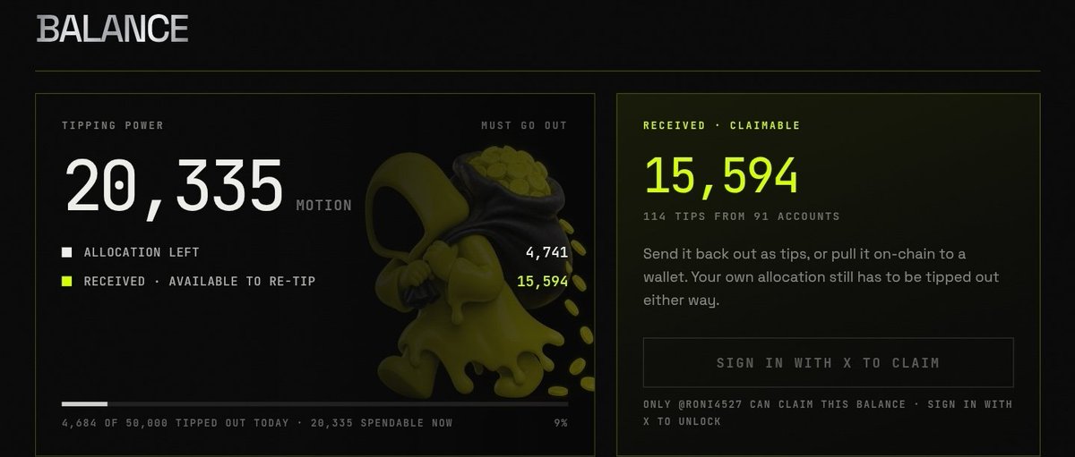 Roni4527's tweet photo. WE ARE STILL GOING ♥️!

Another 20335 $MOTION just landed.

I am sharing the love again...

Comment @tipmotion 100–500 and I will send you some instantly.

Let’s see how far this tipping chain goes 👀 https://t.co/u1BbBUIP7x