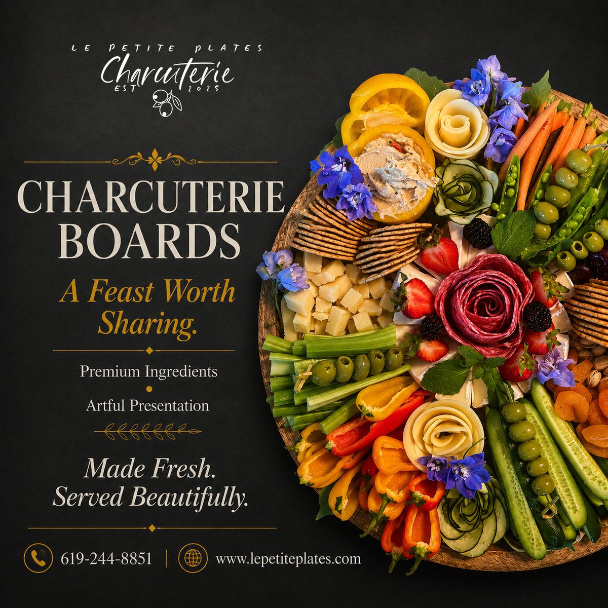LePetitePlates's tweet photo. CHARCUTERIE BOARDS

Perfect for birthdays, holidays, bridal showers, corporate events - this is luxury charcuterie board delivery in San Diego done right.

619-244-8851 | https://t.co/MSw31g5k52

#LuxuryCharcuterieBoardDeliverySanDiego #CharcuterieBoards #CuratedForEveryOccasion https://t.co/cYRbx3Lybp