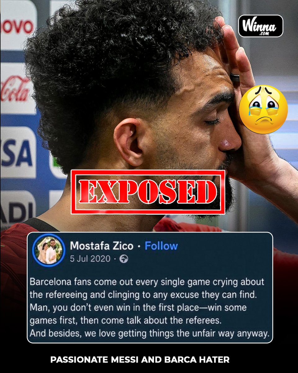 WinnaFC's tweet photo. 🚨| EXPOSED: The Egyptian player who came out to call the match as "Rigged for Messi" is a lifelong Messi hater.😳

NEVER FORGET!!❌ https://t.co/5l5vZIUaqV