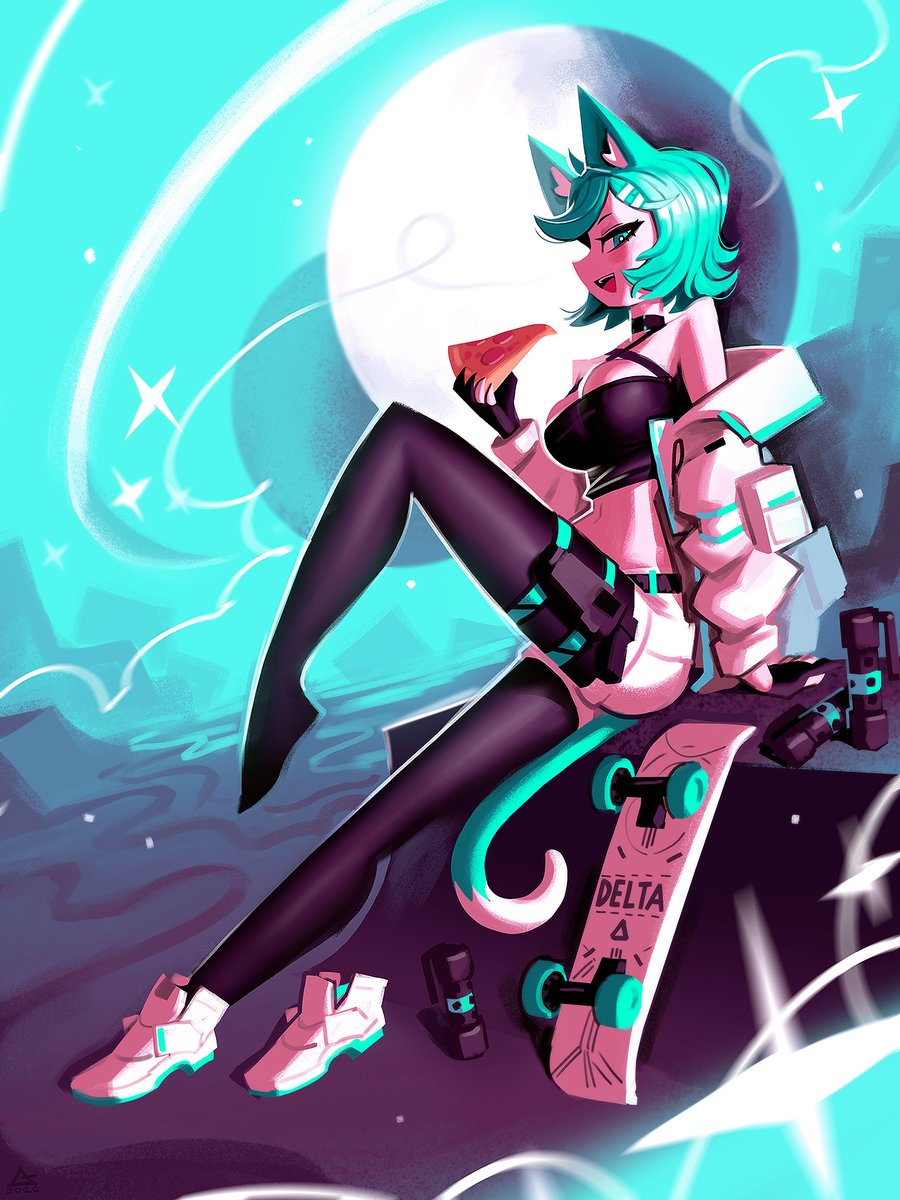 Andaerz's tweet photo. A cyan cat in a cyan world!
commission for @VelocityCatte https://t.co/Q8OuNJa3Qf