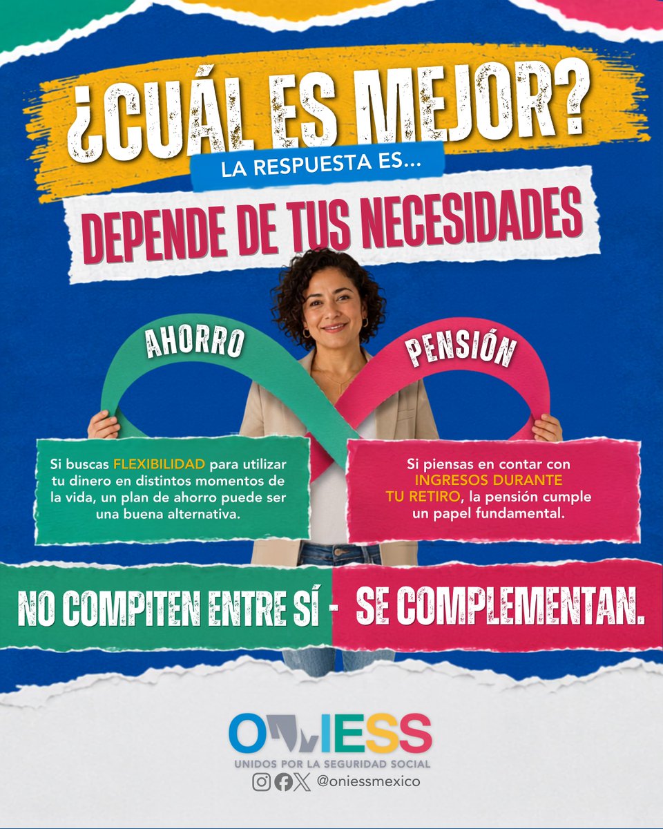 oniessmexico's tweet photo. 💰 ¿Cuál es mejor, ahorro o pensión?

#ONIESS
#UnidosPorLaSeguridadSocial https://t.co/x0HsBK7xmH