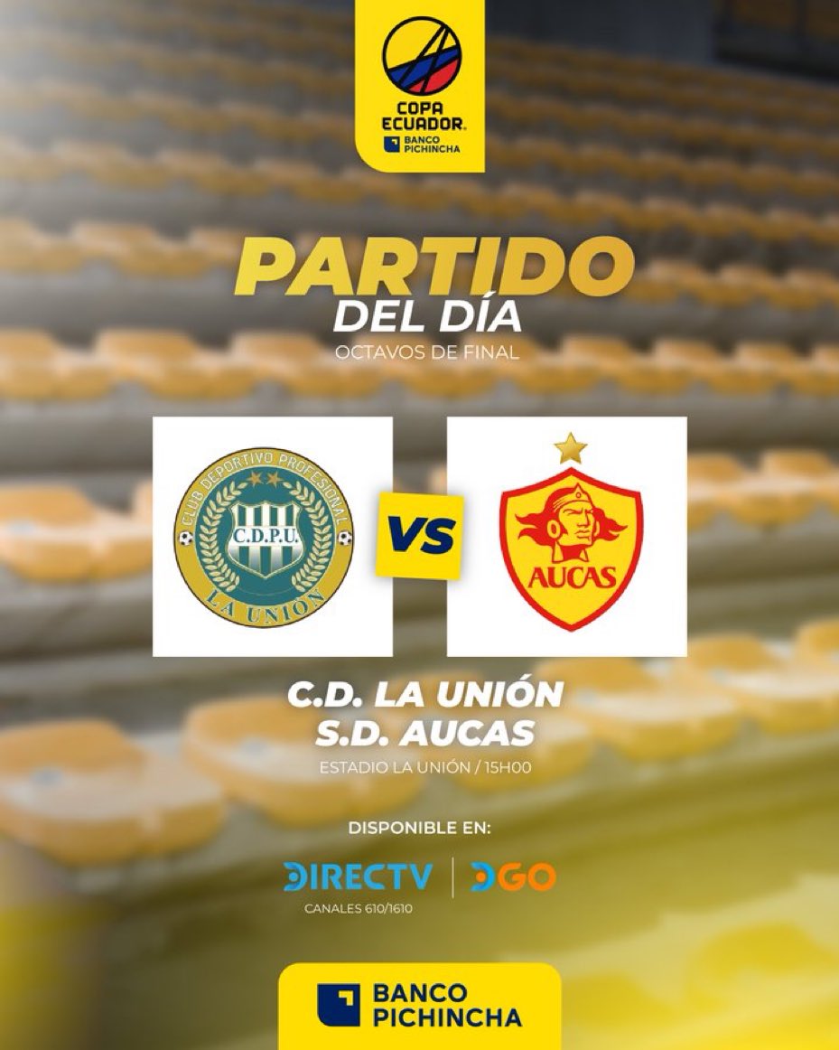 LDU_in_English's tweet photo. 🚨Today Liga will find out who their rival will be in the quarter finals of the Copa Ecuador.

La Unión and Aucas will play at 15:00 and it will be streamed by DSports and Teleamazonas. https://t.co/yxc8MNfOq0