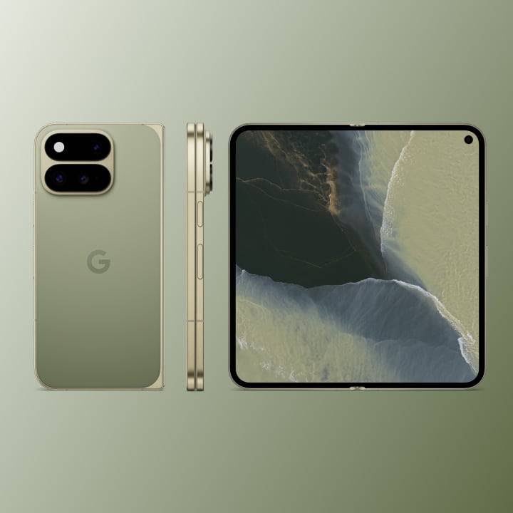 rabtecho's tweet photo. Google Pixel 11 Pro Fold
6.5" outer screen, 8" main screen 120Hz 
Tensor G6
Starts at 256 GB / 16 RAM
48MP Main, 10.5MP Ultra wide, 10.8MP 5x Periscope + 10MP Selfie
IP68 rating
4806mAh battery 30W wired and 25W wireless
Obsidian and Olive
$1899 https://t.co/RfndpfLEFi
