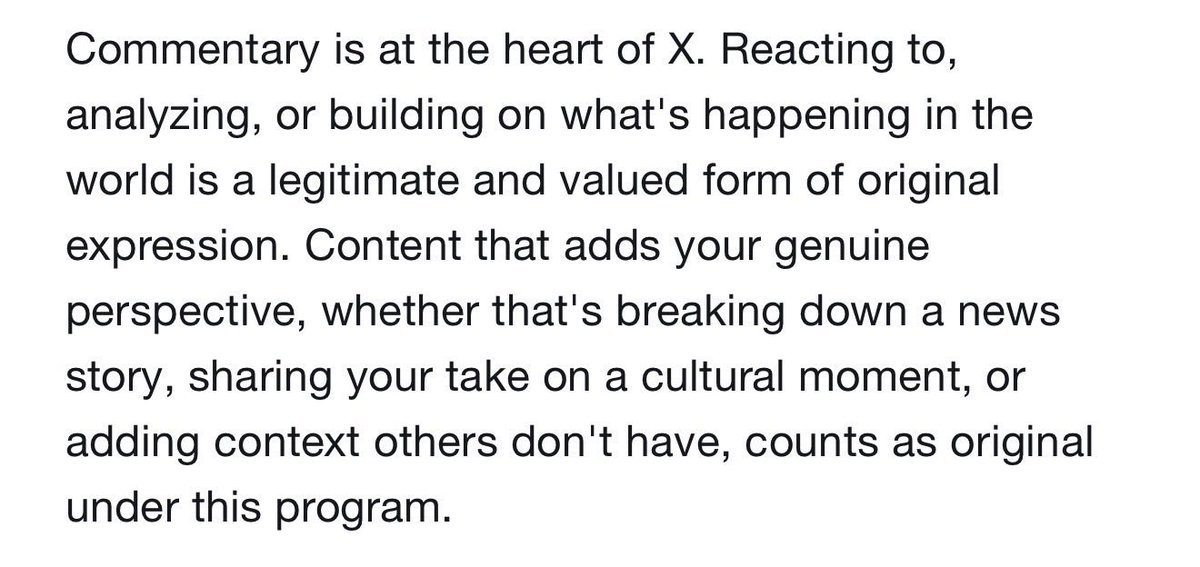 _monetization_'s tweet photo. Under the X Original Content Rewards program, your opinion could be worth a lot of money.

This is very different from the Creator Revenue Sharing program. 

Getting into this new program focuses on gaining verified followers and earning verified home timeline impressions, but that’s still not enough if you actually want to earn.

Simple regurgitation of trending topics won’t cut it. 

You need to add to the conversation by providing real opinion or insights for your content to count. 

It’s clear the system will now evaluate every post to decide if it’s worth paying for.

Just because a post earns you verified home timeline impressions, doesn’t mean it’s actually earning money.

In the coming weeks, I’ll be diving deeper into different strategies for turning your insights and expertise into real earnings under this new program.

Subscribe now for access. It’s only $3/mo.