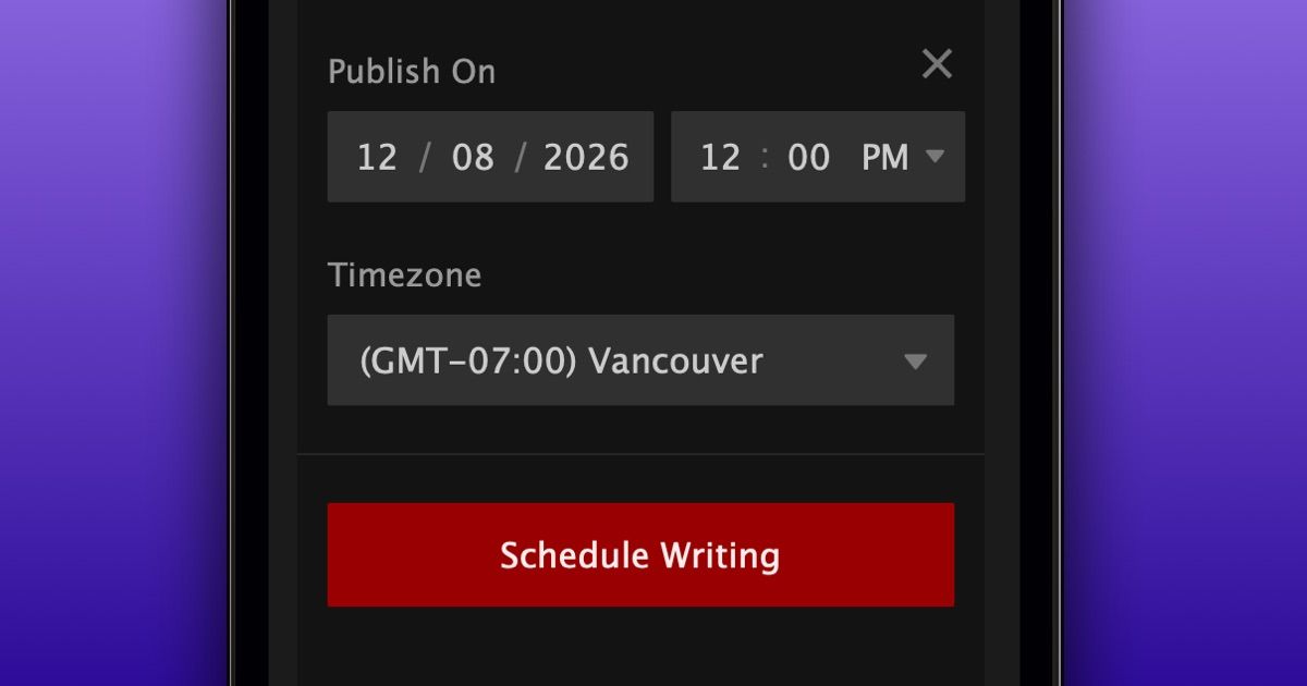 FetLife's tweet photo. Supporters can now schedule writings to publish later. You can read all about it here: https://t.co/QFrMpEI5ht https://t.co/sPjJsrauN7
