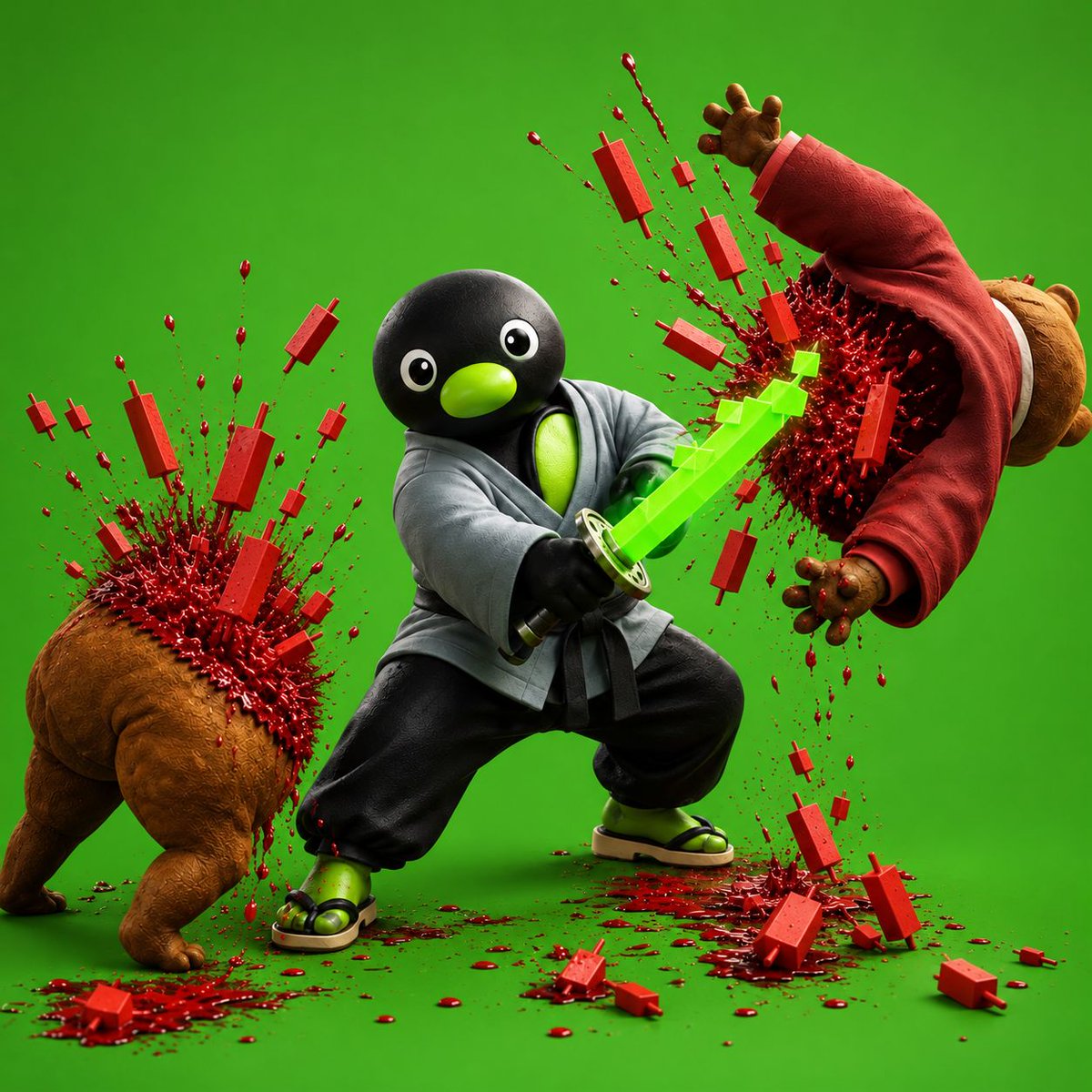 Noothood's tweet photo. Bears brought red candles.
We brought a bigger green one.
#Robinhood https://t.co/xjsskZW1p8