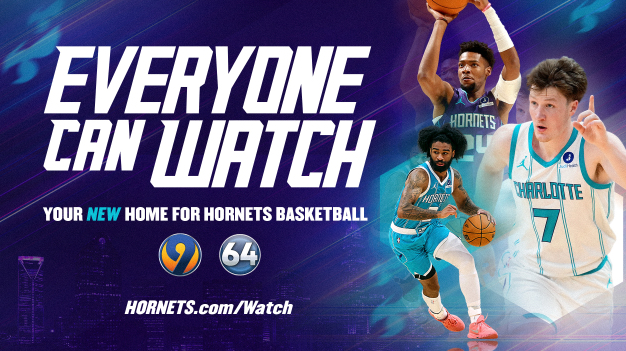JoeBrunoWSOC9's tweet photo. MAJOR ANNOUCEMENT:

All Hornets game that aren't on national TV will be broadcast on either @wsoctv or TV64.

Both channels are free over the air and on YouTube TV (in addition to other major cable carriers like Spectrum etc)

Really excited for this partnership and for Charlotte area to have easy access to watching the Hornets!

https://t.co/grYB8aZ1iG