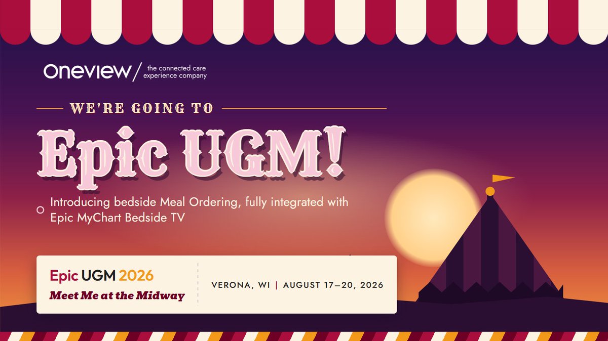 OneviewHC's tweet photo. At #EpicUGM, we are introducing a new way to deliver it directly through Epic MyChart Bedside TV.

Using the same platform, this solution brings high engagement to the Epic ecosystem and is simple to deploy and easy to manage, designed to fit seamlessly into existing workflows. https://t.co/uQos9cvoOp