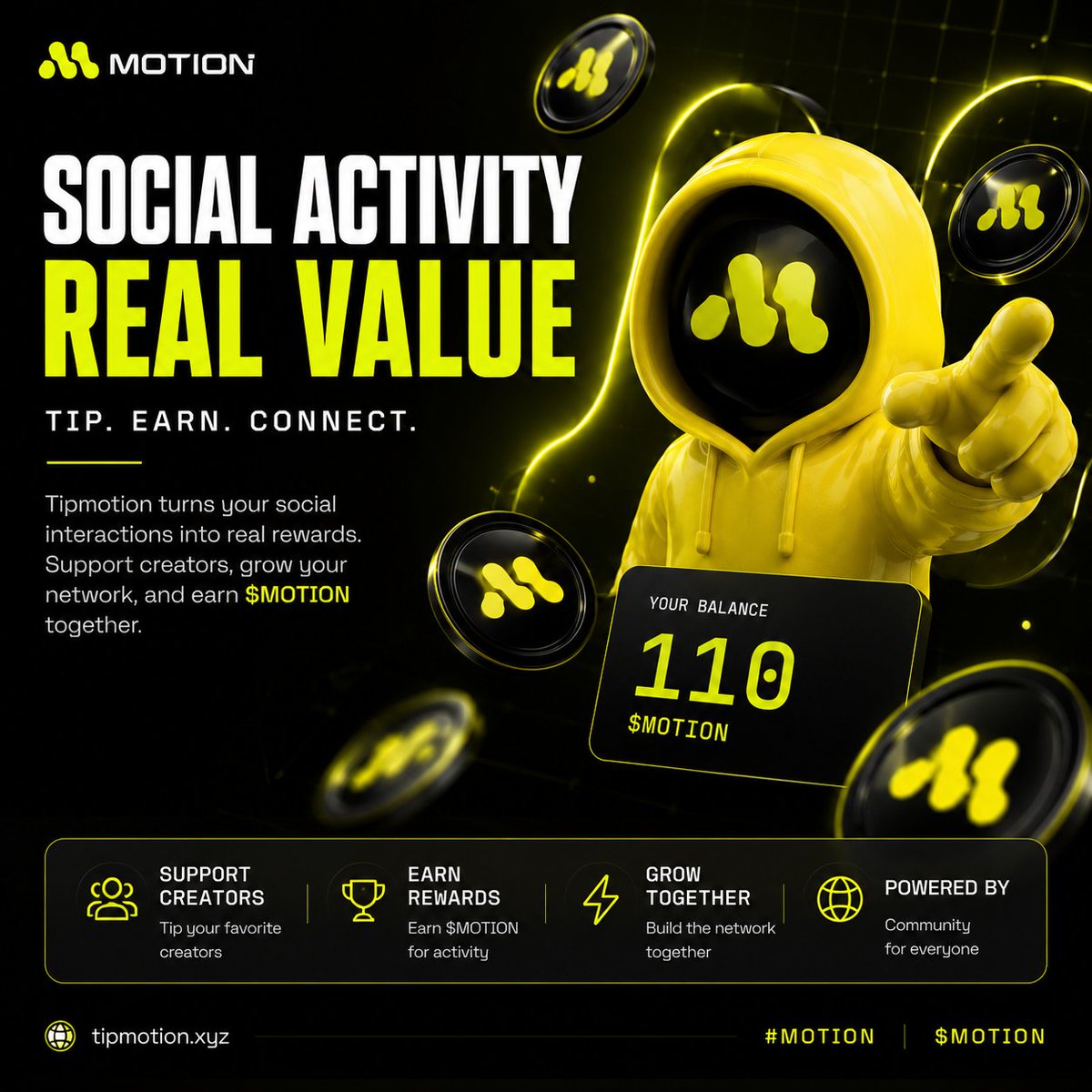 Devn_Cryp's tweet photo. Don’t just watch. Earn. Build. Grow.

The @tipmotion  ecosystem is just getting started. 👀

$MOTION @motiontip https://t.co/qZKcCsmmbI