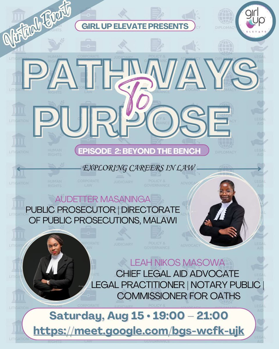 GirlupElevate's tweet photo. Join GirlUp Elevate for a Pathways to Purpose session this Saturday ✨️

Google meet Link: https://t.co/azNGTtghYz https://t.co/0wTA1M33Pc