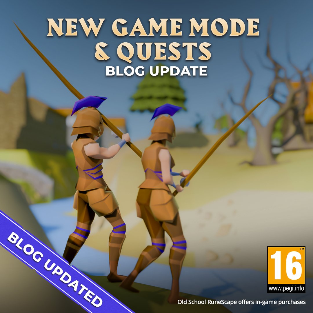 OldSchoolRS's tweet photo. Thank you all for your feedback on our recent monthly video! 🎥

We're removing Unbound from Bronzeman Mode ahead of polling on Friday.

Plus, a new quest has been added to the mix... 🦀🦀

Find out more: 👉 https://t.co/KEUzCjdAhc https://t.co/r7yrzHgPoW