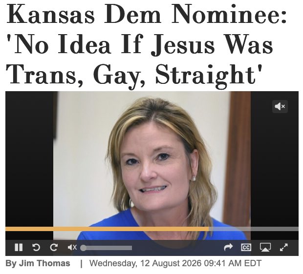 TyMastersonKS's tweet photo. If anyone needs proof that Cindy Holscher is a radical, here it is. She mocked Jesus Christ to defend drag shows for kids, and she's so out of touch, that she doesn't understand why most Kansans find that offensive. That's not your parents' Democrat, that's the most radical liberal nominee in Kansas history. This November, the choice could not be clearer for Kansans.

LINK BELOW ⬇️
