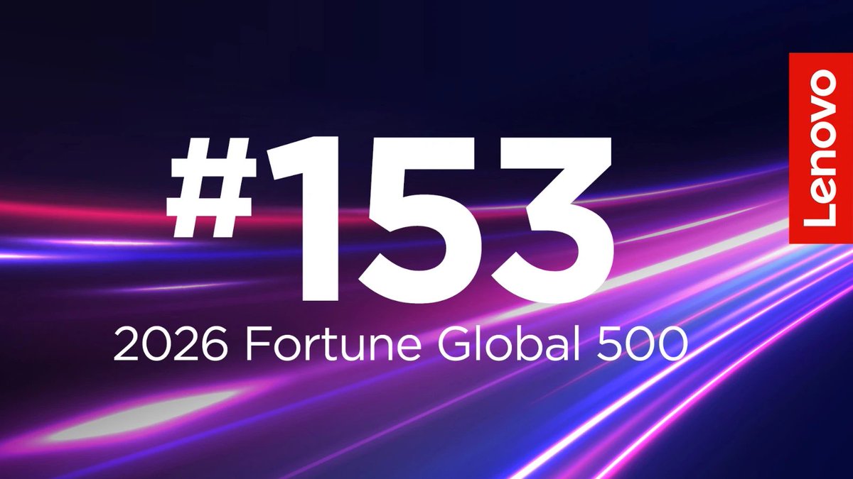 PLaSegunda's tweet photo. Lenovo escala al puesto 153 en la lista ‘Fortune Global 500’ gracias al crecimiento de su negocio impulsado por la IA
https://t.co/oCdatutve2 https://t.co/CxrfzwR9TC