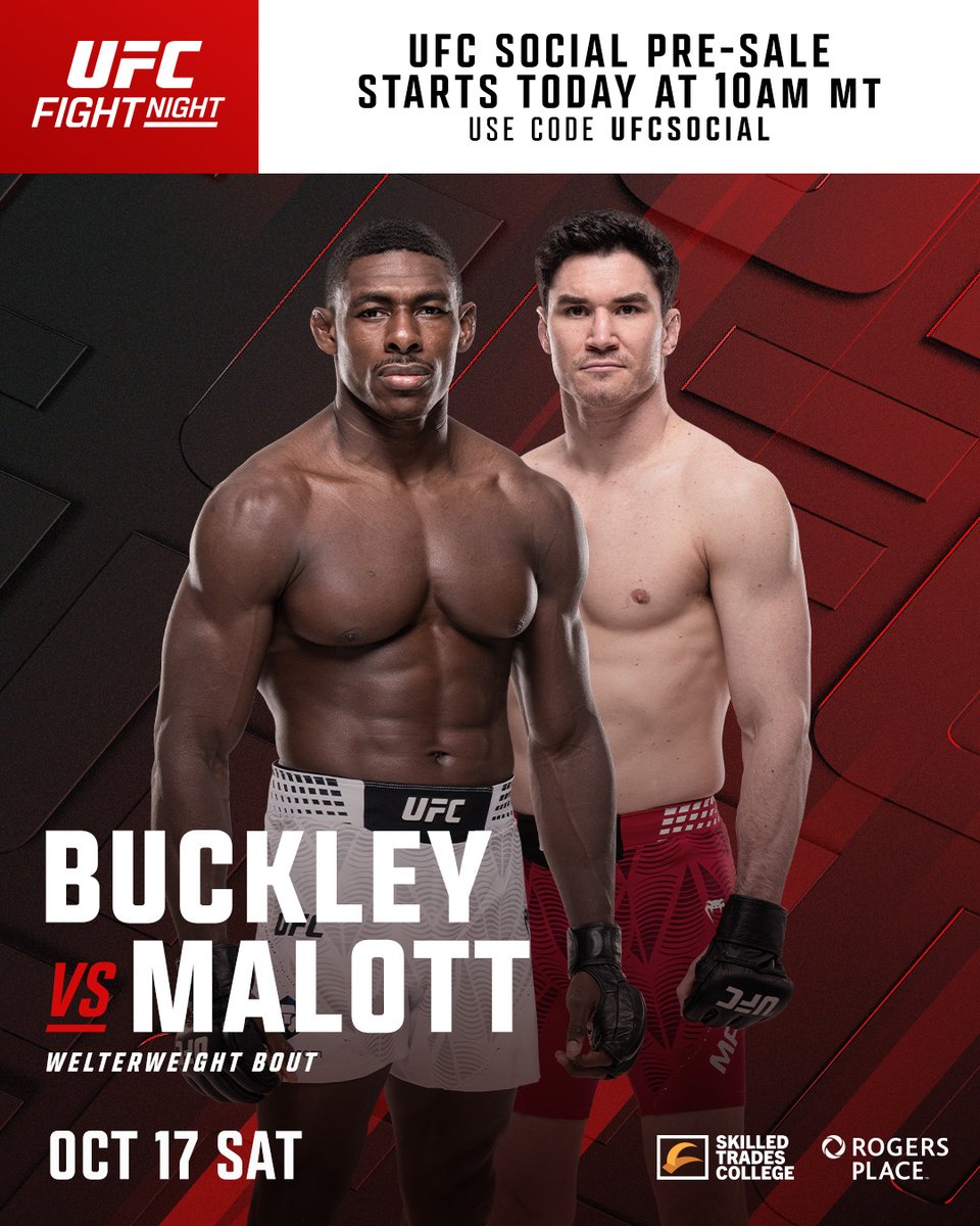 ufc's tweet photo. Social Pre-Sale is now available for #UFCEdmonton!

Use Code: UFCSOCIAL 
Tickets Here: https://t.co/REiSfw2MPF https://t.co/nhHAqYIziQ