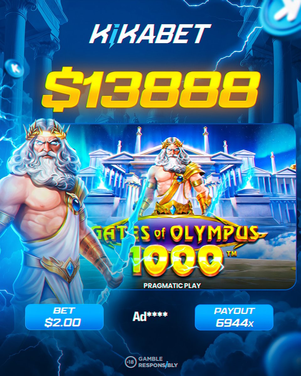 Kikabetcom's tweet photo. Insane WIN on Kikabet ! $2.00 Bet turned into $13,888.00 on Gates of Olympus 1000 ⚡

To celebrate this, we are giving aways $300 to 3 persons who will Like &amp; RT + tag 3 friends + your username !

48h ! https://t.co/GHzz8n4F2n