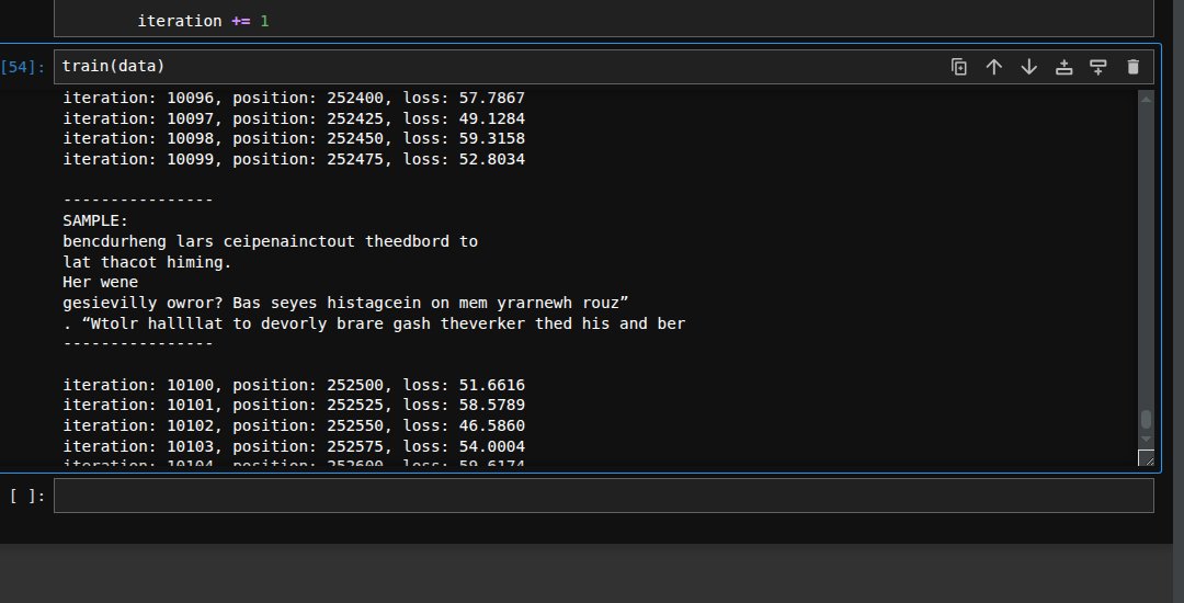 Greymatteryo's tweet photo. Built a small character-level RNN from scratch and trained it on Immortal Stories by Ruskin Bond — about 253,563 characters of text. Even with such a tiny model and limited training data, it has already started picking up spaces, punctuation, common pronouns https://t.co/RbP8VlqKfb