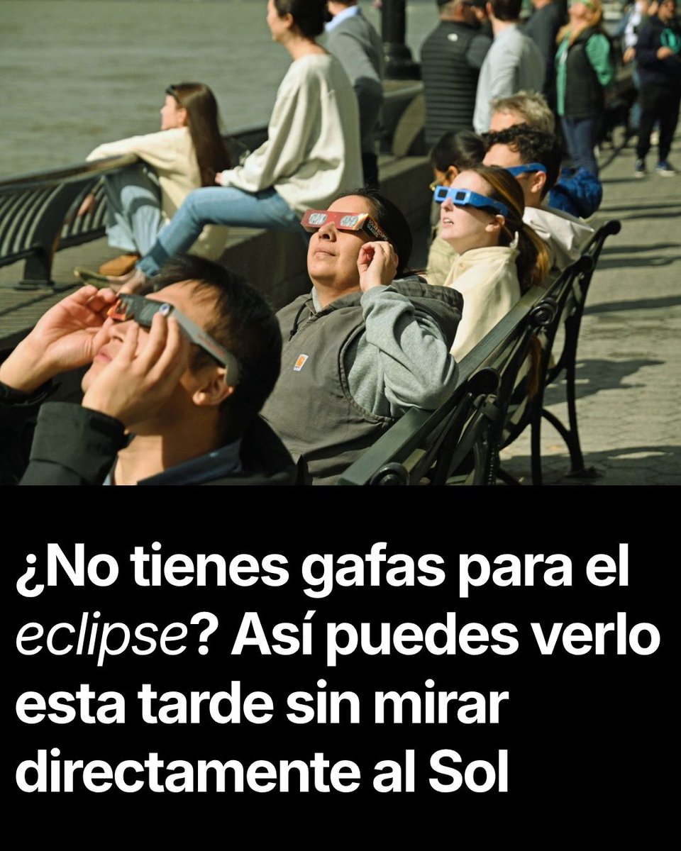El_Iberico's tweet photo. ☀️ ¿No tienes gafas para ver el eclipse de esta tarde? No significa que tengas que perdértelo. NASA recomienda varios métodos sencillos y seguros para observarlo de forma indirecta: desde un colador de cocina hasta una cartulina o una caja de cartón. 🌒 👉 https://t.co/dr5I51CX5y https://t.co/fx16OmeYCv
