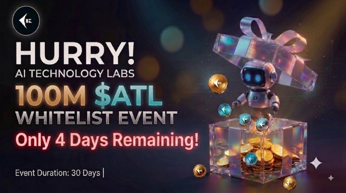 Ai_TL_official's tweet photo. 🚨 AI Technology Labs Whitelist & Megadrop Alert! 

Building the infrastructure for the AI-powered future. Intelligence. Utility. Innovation. Powered by $ATL ⚡

⌛ ONLY 4 DAYS LEFT for the 100M $ATL Whitelist Event!
• More Points = Bigger $ATL Token Allocation
• 5X Points via Referral Boost Event 🔥
• Complete Daily Tasks to collect points!
📌 Requirement: Minimum 15 points needed for Whitelist eligibility.

🌐 Join Whitelist Now: https://t.co/44kqUUtm4S

🎁 MASSIVE PARTNERSHIP MEGADROP ALERT with @oxinchain !
Phase 1 is complete! Phase 2 is now LIVE for only 5 days!
• Get INSTANT 300 $ATL + 10 $Oxin Mainnet Tokens! 
• Just cover a tiny Solana blockchain transaction fee.
⚠️ Limited to ONLY 5,000 lucky winners! Don't miss out!

👉 Claim Megadrop Here: https://t.co/LmawxjPVgu

#AITechnologyLabs $ATL #CryptoAirdrop #Solana  #CryptoWhitelist #AirdropAlert