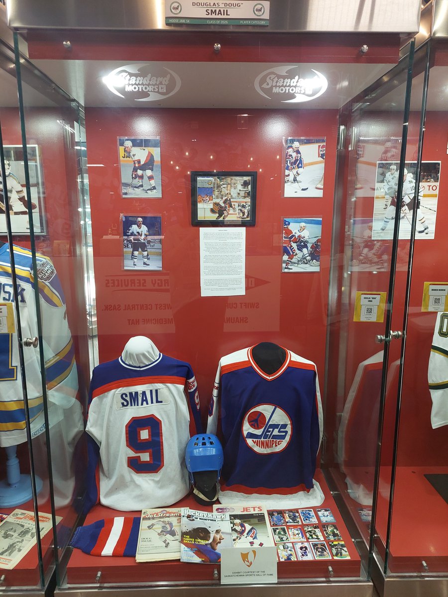 hockeysask's tweet photo. New displays are now installed at the Ted Knight Saskatchewan Hockey Hall of Fame, featuring the Class of 2026!  🆕

This year’s inductees include Ed Staniowski, Brenden Morrow, Kelly Bechard, Doug Smail, Jim Large, Kent Stuart and the 1984-85 Moose Jaw Generals. ✨

Stop by the Hall of Fame at InnovationPlex in Swift Current to explore Saskatchewan’s rich hockey history. 🏒

SHHOF WEBSITE: https://t.co/WqfvOObWVb

#LegendsLiveHere | @saskhockeyhall | #SHHOF | @City_SC | @SaskSportsHF | @MJWARRIORS