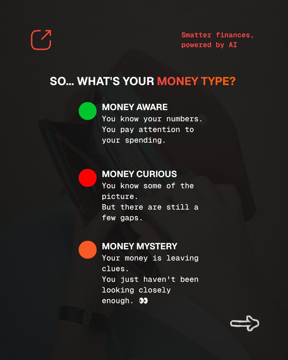 xpensetrim's tweet photo. 2/2
Quick money check. 👀

Do you know where your money goes?

Take The Money Test and find out: 

🟢 Money Aware | 🟠 Money Curious | 🔴 Money Mystery

What's your result?
#TheMoneyTest #Xpensetrim https://t.co/HbWPh1Aqmg