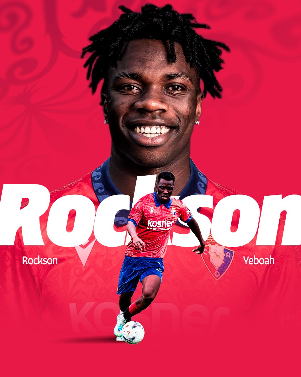 Osasuna's tweet photo. COMUNICADO OFICIAL | Osasuna acuerda con el I.F.K. Göteborg el traspaso de Rockson Yeboah.

https://t.co/BETMoxAXvA

#BienvenidoRockson | #OngiEtorriRockson https://t.co/ggXBm2Srxs