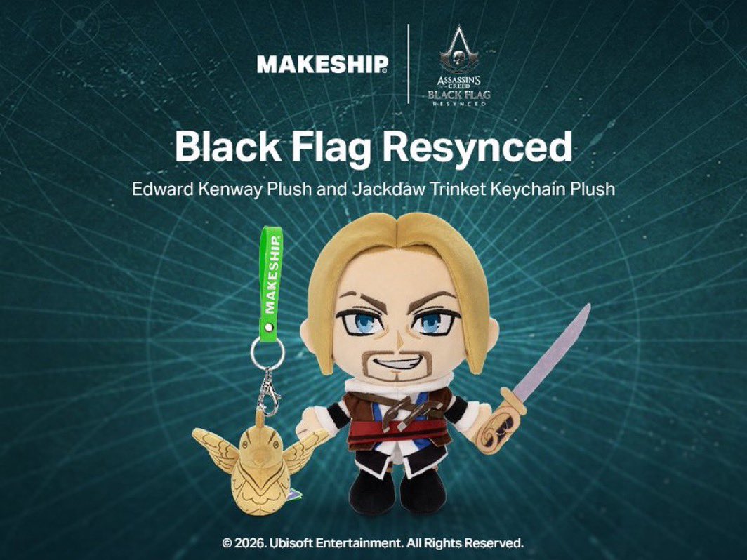 GamingNewse1b's tweet photo. Look ASSASIN creed fans Aasasin creed (@assassinscreed ) just launched and ASSASIN creed black flag Resynced plushie if you wanna check it out or even purchase him go to their original post from the X’user I tag and go get him ( I am a huge fan too of ASSASIN creed games I have Asssin creed shadowns Black flag, Black flag resynced ,syndicate,unity and that’s all