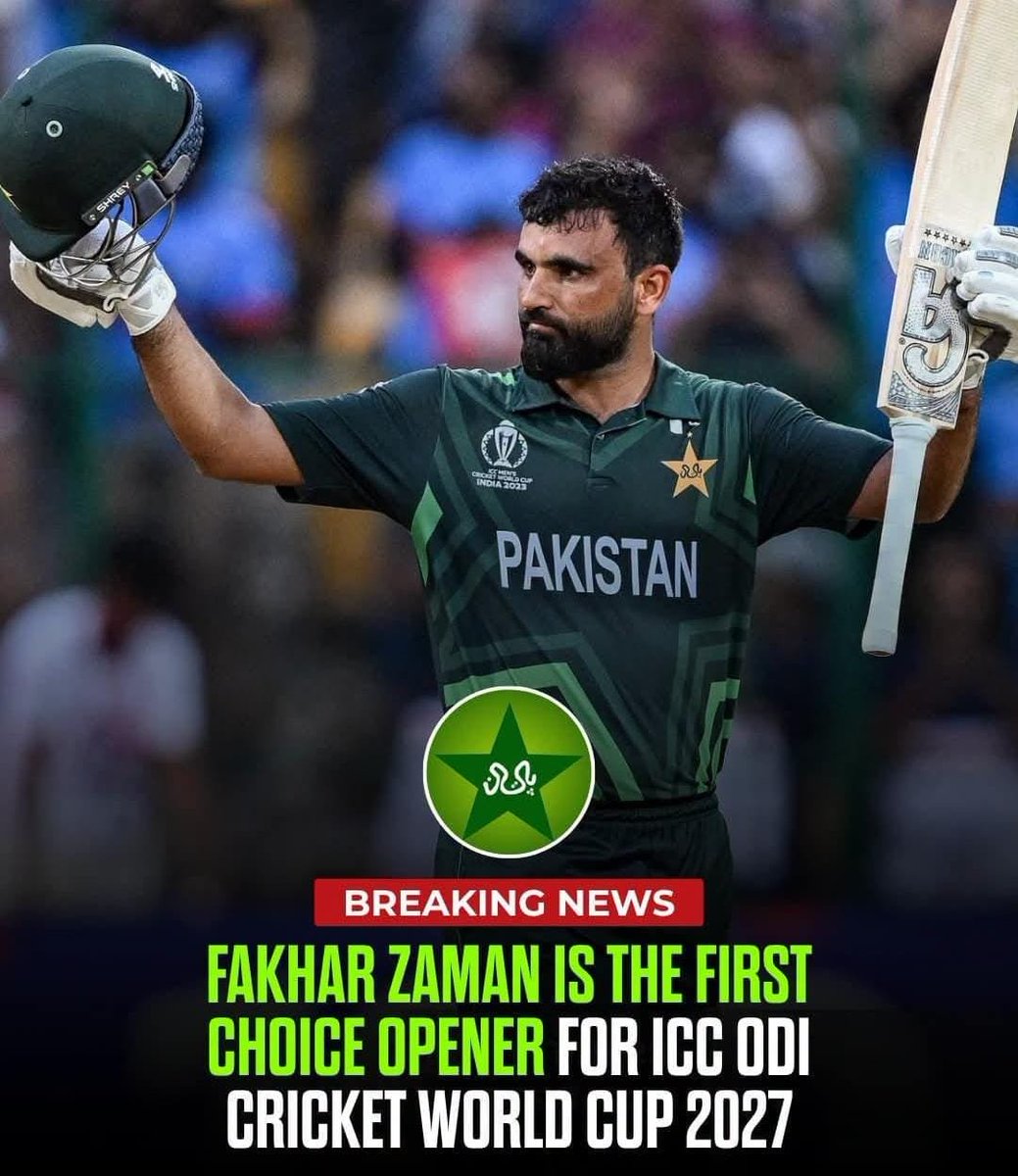 razaraza111213's tweet photo. *🇵🇰 Fakhar Zaman is the first priority opener for ICC ODI Cricket World Cup 2027 😍🔥*
*_🏏 #LiveCricketUpdate #FakharZaman ✨_* https://t.co/EDsY8hv4C4