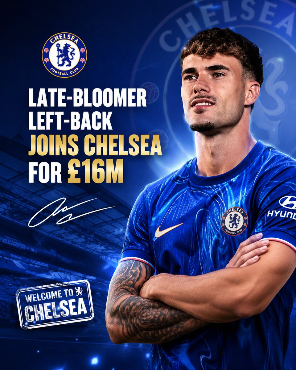 TheNewssow's tweet photo. 🚨 Chelsea’s late-bloomer left-back is on the move for £16M! 🔵🔥 A huge step in his career. But is he ready for the Premier League spotlight? 👀

Rate the signing 1–10! 👇

#Chelsea #CFC #Transfers #PL #Newssow https://t.co/8RHbLW0zIK