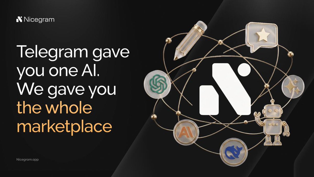 nicegramapp's tweet photo. One AI can't do everything you need in Telegram. 

Summarizing a post and calming down an angry client require different skills. 

Nicegram's Agent Marketplace gives you GPT, Claude, Gemini, DeepSeek, plus narrow agents for narrow jobs. 

One AI is a feature. A marketplace is a choice.
https://t.co/scAfp40fQj