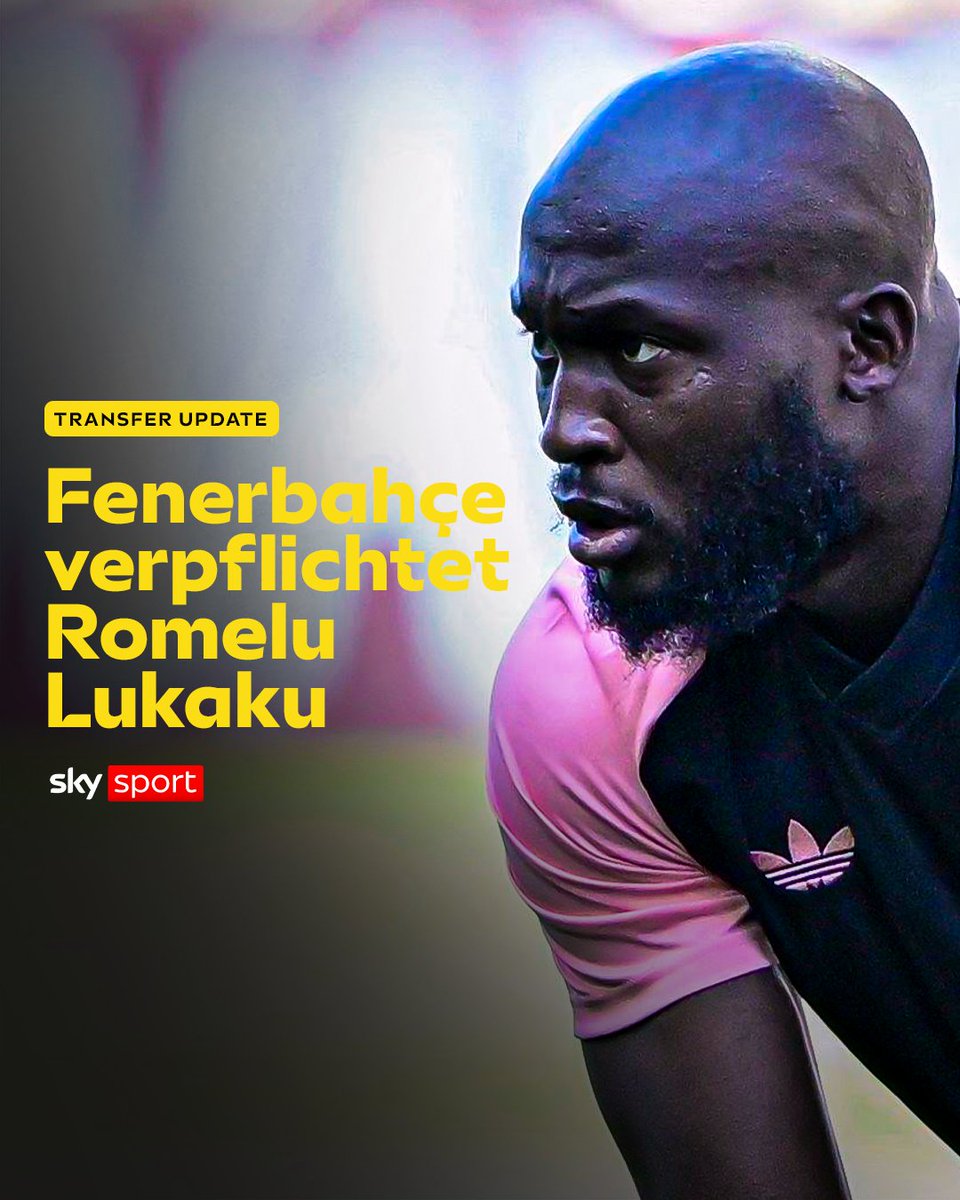 SkySportDE's tweet photo. Nach Mohamed Salah darf sich die Süper Lig auf den nächsten prominenten Namen freuen. Fenerbahce Istanbul hat Stürmer Romelu Lukaku von der SSC Neapel verpflichtet, das verkündete der türkische Spitzenklub am Mittwochabend.🚨

▶️ "Es ist mir eine Ehre und ein Privileg, zu eurem Verein zu kommen", sagte der 33 Jahre alte Belgier in einer Grußbotschaft auf den Vereinskanälen. Nach Angaben des Klubs landet Lukaku noch am Mittwochabend in Istanbul, erst dann wird wohl die Vertragsunterzeichnung erfolgen.