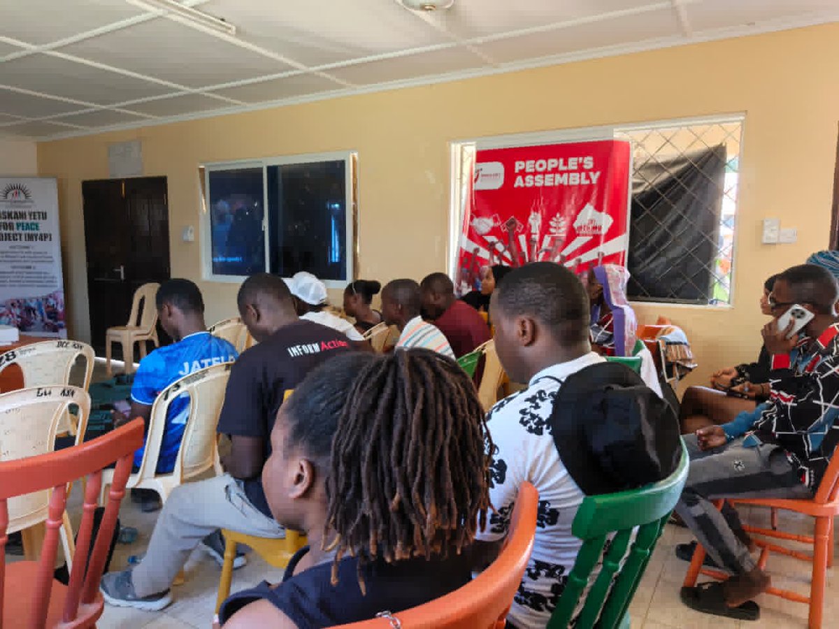 KenyaLeftA's tweet photo. Mombasa People’s Assembly

 Today,The Kenya Left Alliance held successfully two People’s Assemblies: In Mathare and Kisauni, Mombasa. As part of the People’s Agenda,there was formation of local People’s Assemblies and leaders to keep advocating.

#MapinduziSasa 
#PeoplesAgenda https://t.co/TMPPUIU3zc