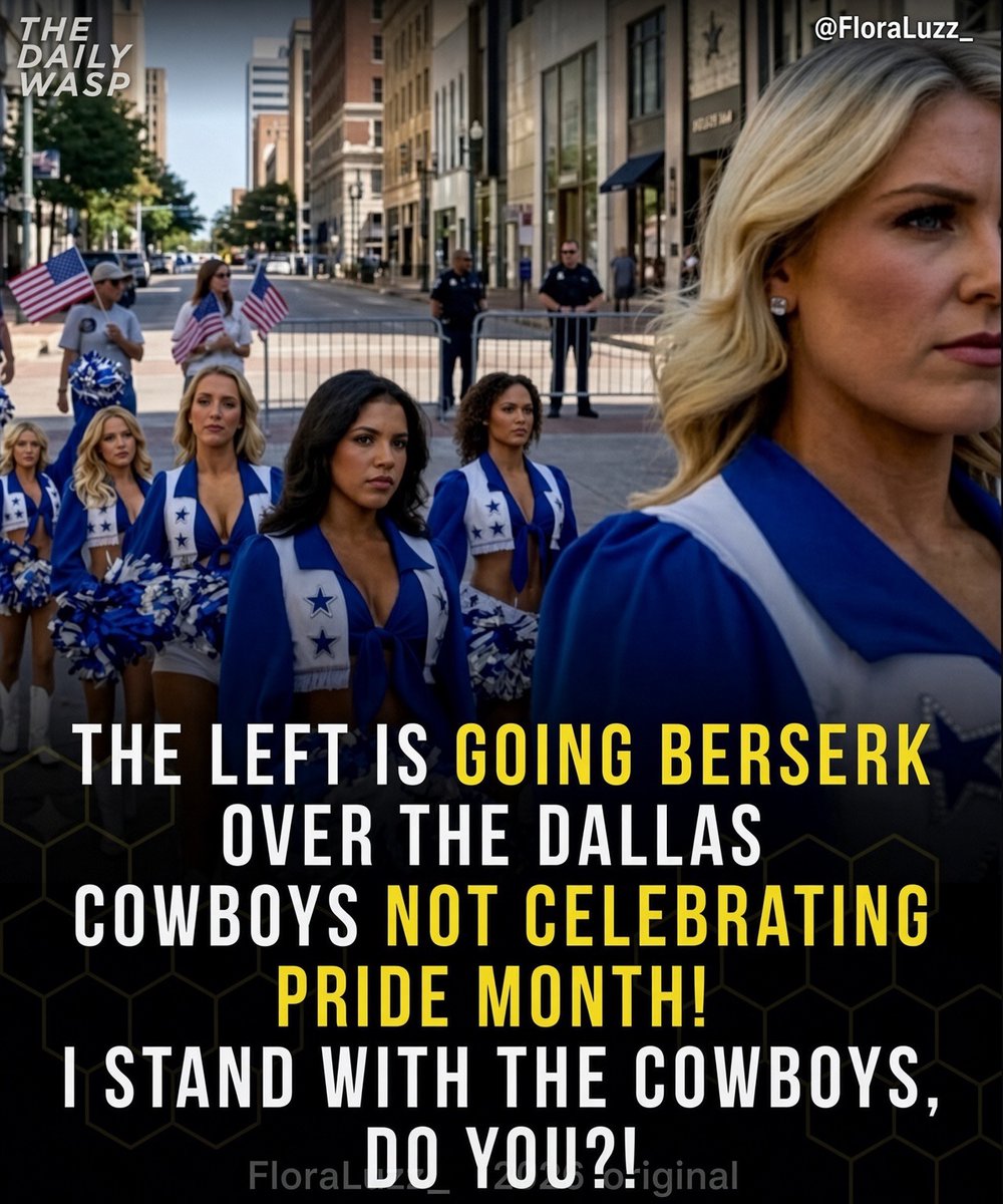FloraLuzz_'s tweet photo. THE LEFT IS GOING BERSERK
OVER THE DALLAS
COWBOYS NOT CELEBRATING
PRIDE MONTH!
I STAND WITH THE COWBOYS,
DO YOU? https://t.co/iPa3L2BqU1