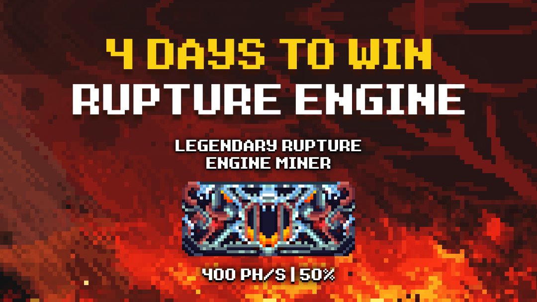 rollercoin_com's tweet photo. ⚙️ POWER UP AND FACE THE CHALLENGE
In just 4 days you can claim this exclusive reward

🏆 Unlock Rupture Engine miner with 400 000 000 Gh/s + 50% bonus
Complete every task to secure your reward

👉 Join the Challenge Now: https://t.co/Cw9sBNmg9D https://t.co/7bwkhj3My8
