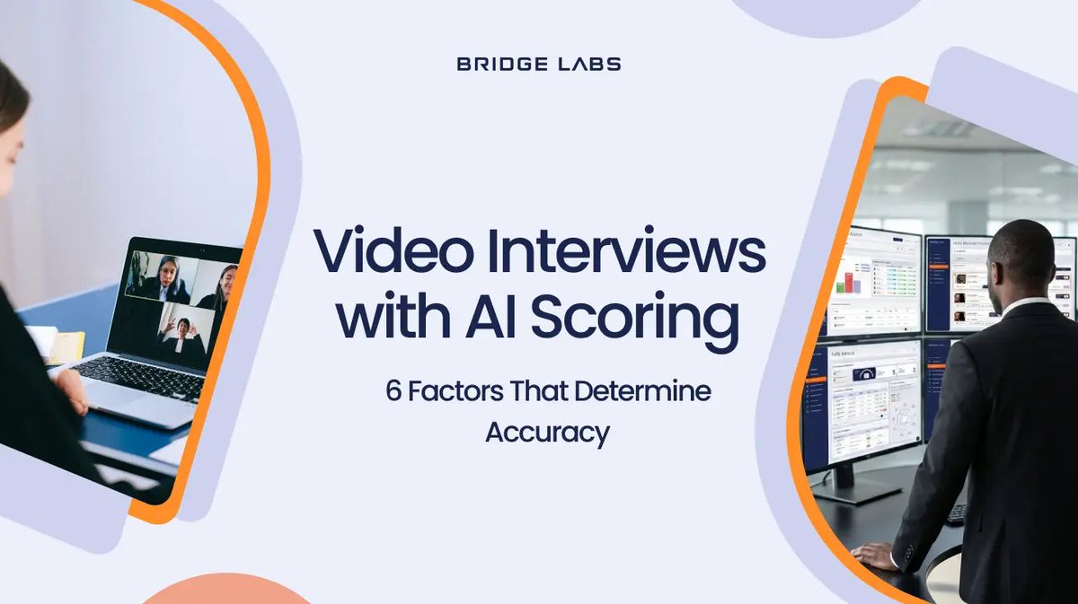 BridgeLabstech's tweet photo. 39% of HR teams are already using AI in recruiting, and another 46% plan to do so before the year is out.

The most common question they ask before buying: "Is AI scoring accurate?"

That is the wrong question, and the right one is: "...accurate compared to what?"

In our most recent article, we break down the 6 factors that decide whether AI scoring in video interviews holds up:

📝Why structure drives more of the accuracy gain than the model itself
📝How rubric specificity determines whether scores mean anything at all
📝What to ask when a vendor makes an accuracy claim
📝How speech and communication variation creates blind spots most teams never see
📝What the regulatory floor now looks like and why it raised the stakes
📝Why the real benchmark was never a perfect assessor to begin with

Read the full article using this link:
https://t.co/qeDKFbcBnU

#aiscoring #videoscreening #hiring #hrtech #recruiting #hiring2026 #bridgehr