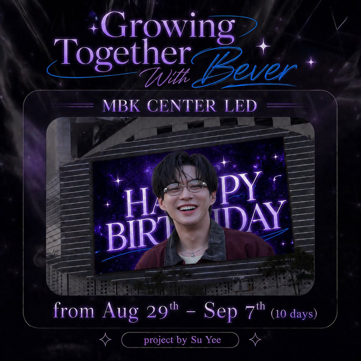 luvcy61's tweet photo. 𝑲𝒏𝒐𝒄𝒌 𝑲𝒏𝒐𝒄𝒌 ! 👀

Here comes my 2nd birthday project for our birthday boy 🩵✨

📍 : MBK Center, Bangkok
📅 : 29th Aug – 7th Sep 2026
⏰ : 6:00 – 24:00

Don’t forget to check-in with the hashtag #GrowingTogetherWithBever naka 🫶🏻

#BeverBDProject2026
#bbverpj @bbverpj https://t.co/zBA0bDigM8